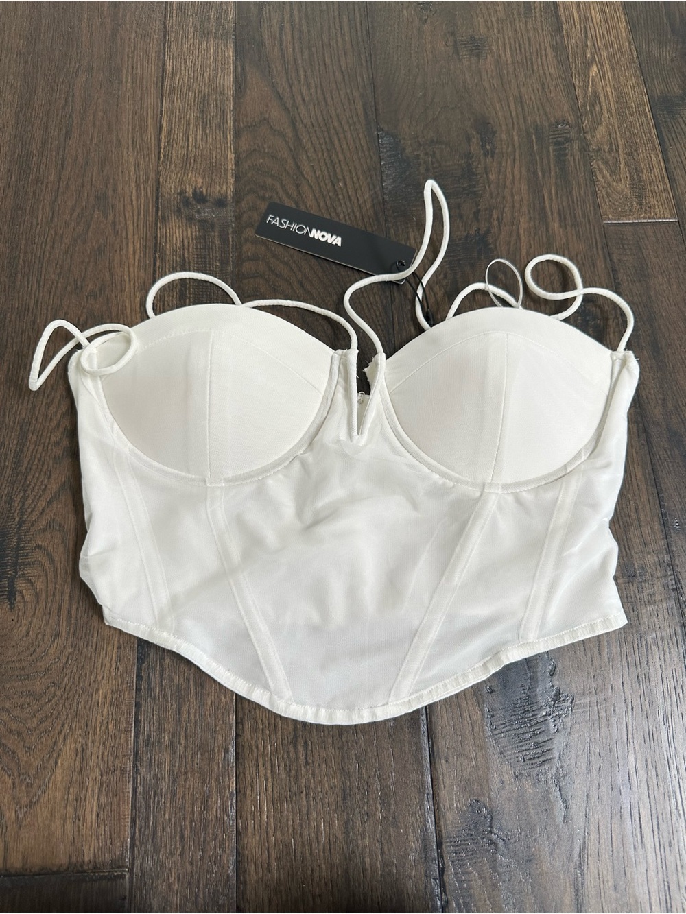 Fashion Nova White Corset Bustier Top – Size Small